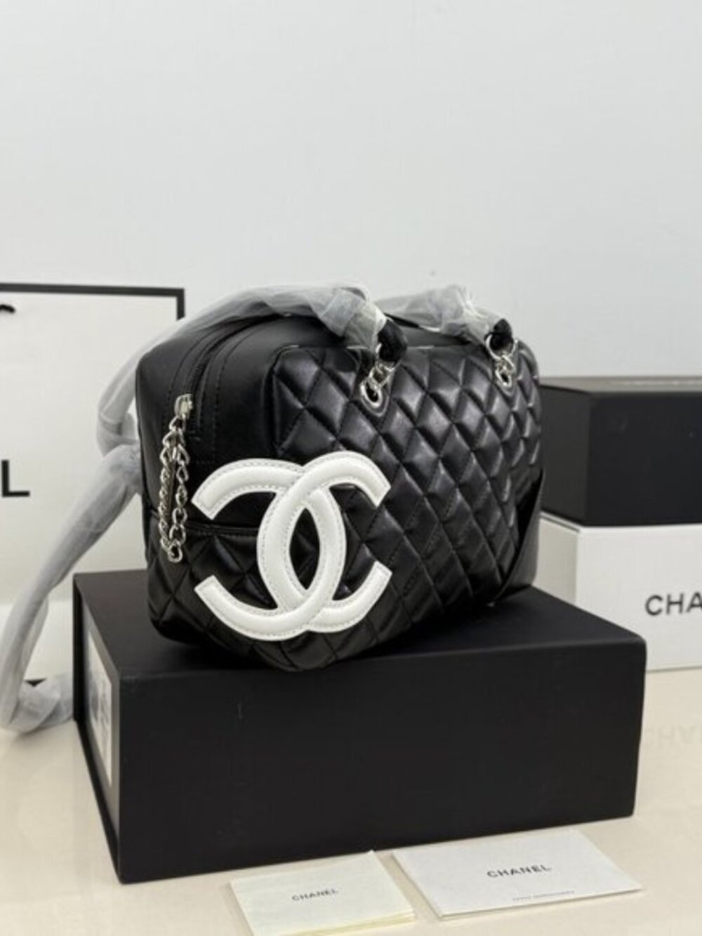 CHANEL Cambon Ligne Bowler Bag Black